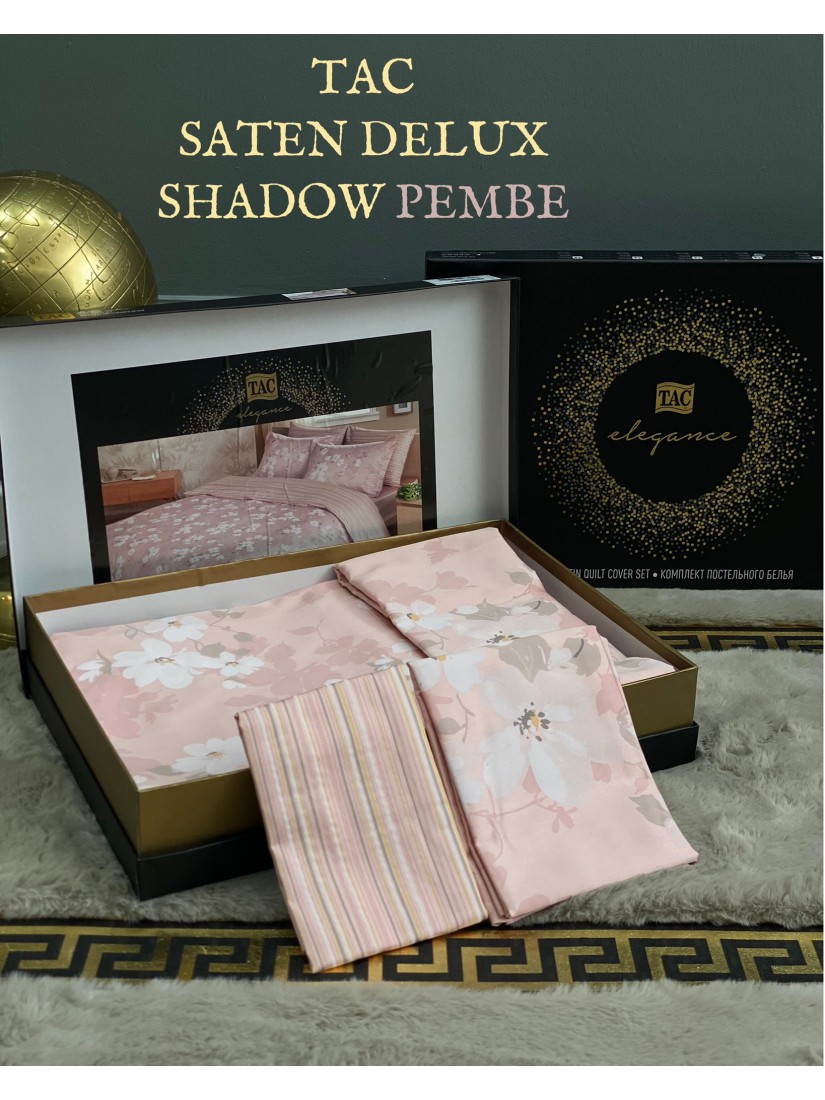 TAC Shadow pembe DELUX SATIN / Постельное белье сатин делюкс евро 
